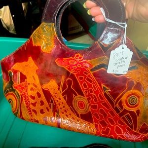 80’s Retro Leather Giraffe Purse